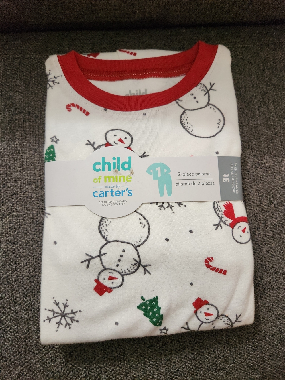 Carter's White Christmas Toddler Pajama Set Size 3T